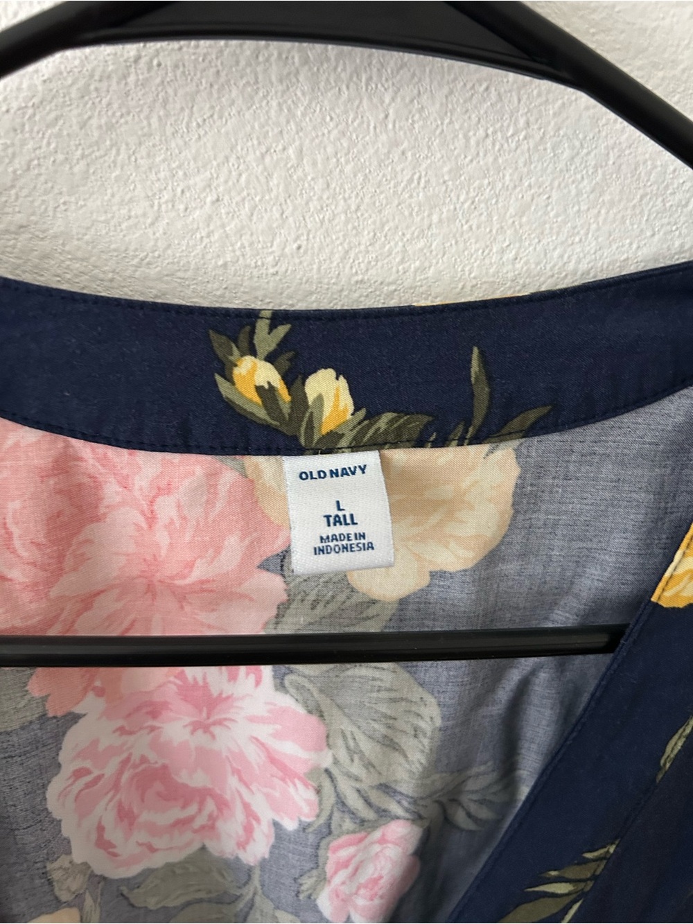 Old Navy Navy Floral Dress with Pink and Yellow Blooms - Picture 2 of 3